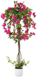 4FT Artificial Bougainvillea Tree, Tall Faux Bougainvillea Plant with Vibrant Pink Flowers, Large Potted Fake Tree for Indoor Living Room, Office, Patio, Porch, and Garden Decoration by Jcezvnt