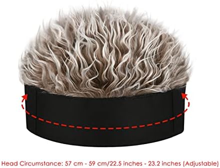 Frosted Tips Wig Novelty Hat with Hair for Men Spiked Hair Wig Funny Beanie Hats for Women - Image 2