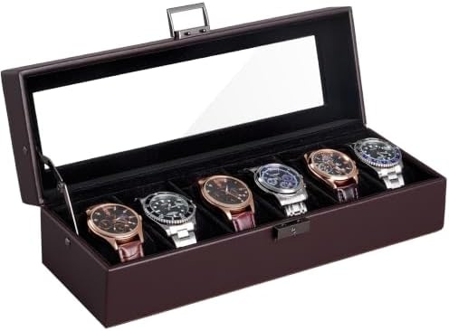 ProCase 6 Slots Watch Case Box for Men -Espresso Black by ProCase