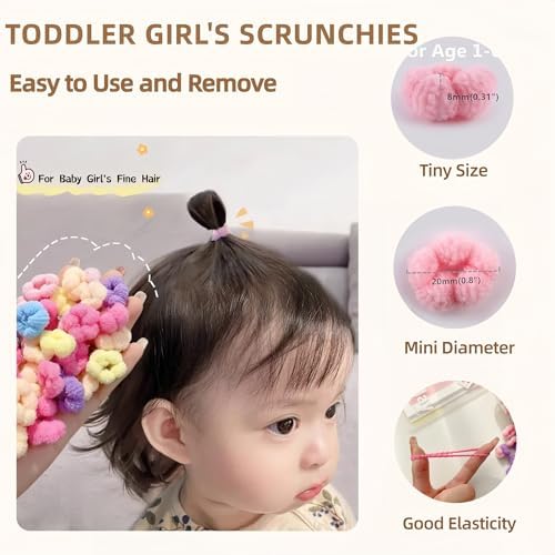 Baby Hair Ties Toddler Hair Accessories No Damage Scrunchies, 120pcs - Image 2