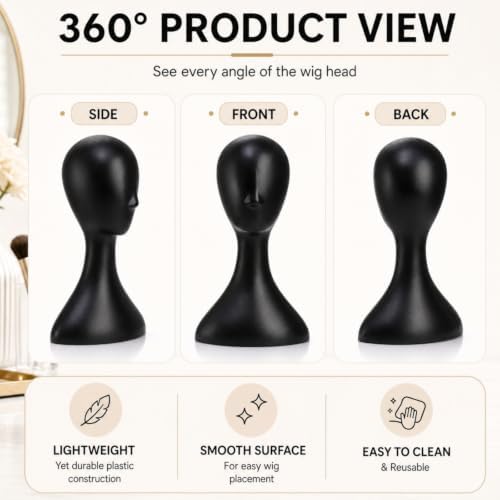16 Inch Professional Plastic Mannequin Head, Lightweight - Image 3