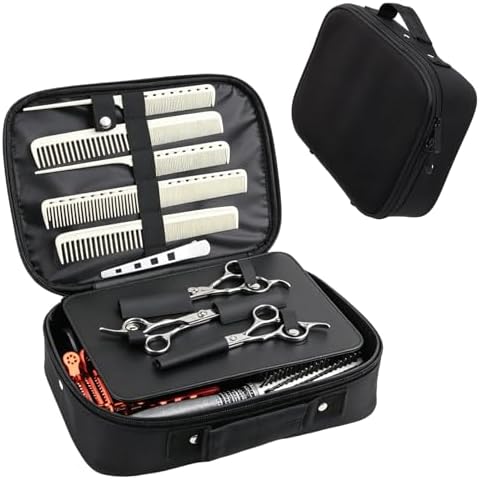 Barber Bag Hard Shell Barber Case, Clipper Case for Barbers with Shoulder Strap, Barber Travel Case Organizer for Clippers & Supplies, Hair Tool Bag Barber Accessories Storage, Black by Drsendesi