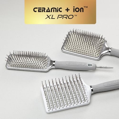 Olivia Garden Ceramic + Ion XL Pro Hair Brush - Paddle Brush for All Hair Types - Smooths and Adds Shine - Image 5