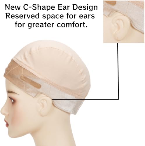 Riemann Silicone Wig Grip Cap,2in1 Wig Cap with Grip (Nude,2Pcs) - Image 4