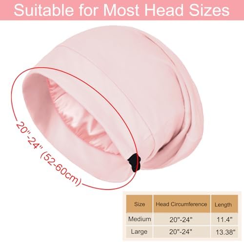 Satin Bonnets for Sleeping Adjustable Silk Lined Bonnet Sleep Cap Hair Wrap - Image 5