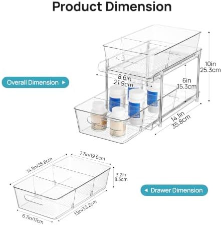 Vtopmart 2 Pack Larger Pull Out Bathroom Under Sink Organizer (M-Standard) - Image 2