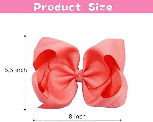Oaoleer 8" Hair Bows Clips for Girls Tolddler Hair Accessories - Image 4