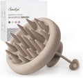 Sndyi Silicone Scalp Massager Shampoo Brush, Hair Scrubber with Soft Silicone Bristles, Scalp Scrubber/Exfoliator for Dandruff Removal, Wet Dry Scalp Brush for Hair Growth & Scalp Care, Khaki by Sndyi