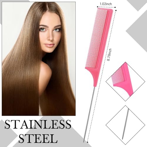 Geiserailie 3 Pcs Slick Back Hair Brush Set Bristle Brush, Yellow,Pink,Cyan - Image 3
