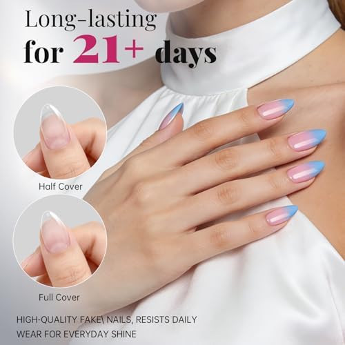 krofaue Almond Nail Tips 240pcs - Half Matte Short Press On Nails, 12 Sizes Pre-Shaped Extra Short Clear Tips for Full Cover Nail Extensions DIY - Image 7
