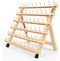 60-Peg Braiding Hair Rack, Foldable Hair Extension Holder, Natural Beige by LightMay