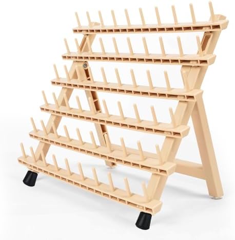 60-Peg Braiding Hair Rack, Foldable Hair Extension Holder, Natural Beige by LightMay