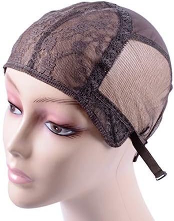 YANTAISIYU Double Lace Wig Caps for Making Wigs with Adjustable Strap on the Back Weaving Hairnets Swiss Lace Wig Cap (Dark Brown XL 58cm) - Image 6