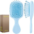 Mini Hair Bursh for Women Men and Kids, Protable Travel Size Hair Brush for Pockets Purses, Mini Detangler Brushes for All Hair Types, Small Paddle Brush for Detangling(Blue) by aestheticspracticality