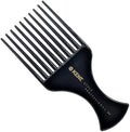 Kent SPC86 Black Salon-Style Professional Pick and Barber Comb - Afro Parting Comb for the Care of Curly and Thick Hair - Sleek style comb,Anti-Fatigue with a Rubberized Professional Finish by KENT