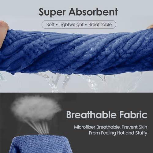 JML Microfiber Bath Towels, Navy, 30" x 60", 2 Pack - Image 2