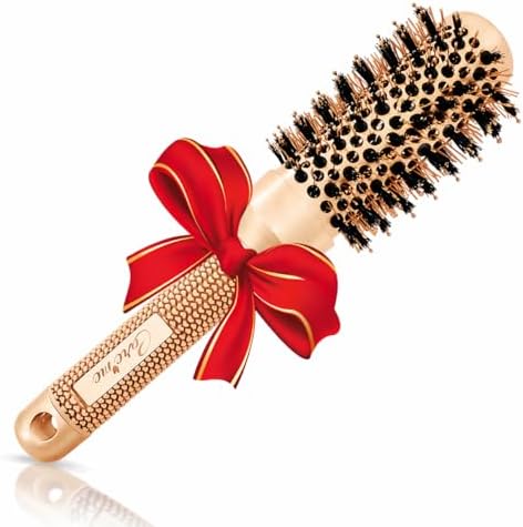 Boar Bristle Ceramic Roller Brush for Blow-Drying, Curling & Styling Short Hair (Chin to Neck Length), 1.3" Diameter Core, 2.4" with Bristles by Careme