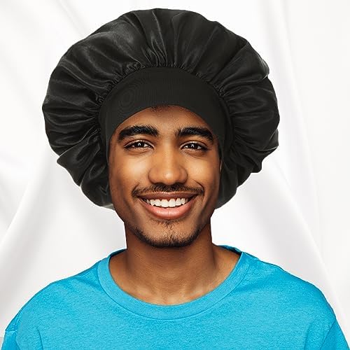 vidsel 2pcs Satin Sleep Bonnets for Women, Silk Hair Bonnet for Sleeping - Image 6