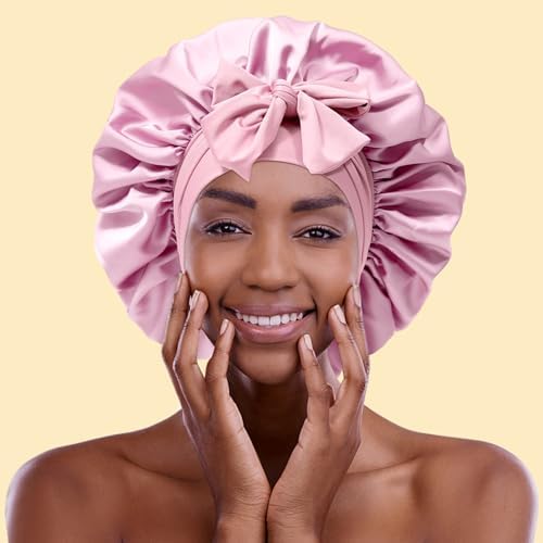 AWAYTR 2-Layer Satin Hair Bonnet, Tie Band Sleep Cap for Women - Image 6