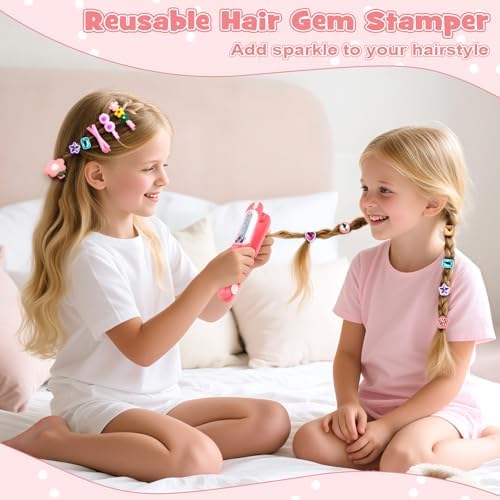 Dreamon Hair Gem Stamper Kit with Automatic Braider, Girl Gift for Age 3-12 - Image 4