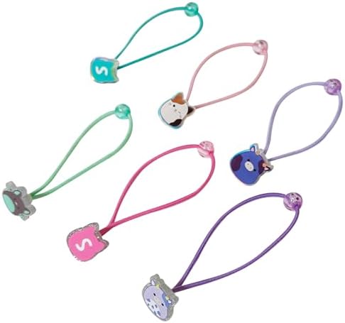 LUV HER Elastic Hair Ties for Girls - Multicolored Squishmallows Themed - Durable Elastic - Pack of 6 - Ideal Hair Accessories for Ponytails & Buns, Ages 8+ - Image 4