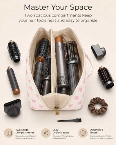 Hair Tool Travel Bag With Heat Resistant Mat, Large Capacity Hot Tool Bag & Hair Tool Organizer Bag for Curling Iron, Flat Iron, Hair Dryer, Hair Accessories Organizer, Travel Essentials for Women - Image 5