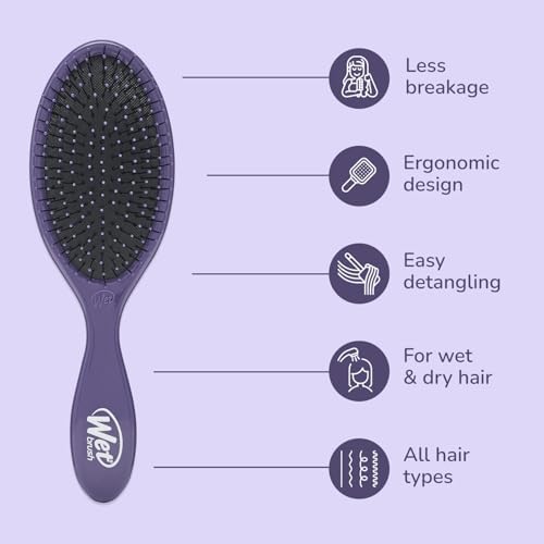 Wet Brush Original Detangler Hair Brush, Purple, For All Hair Textures - Image 4
