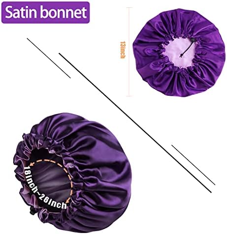 Edoneery Satin Bonnet for Sleeping Women, Double Layer Adjustable Sleep Cap - Image 3