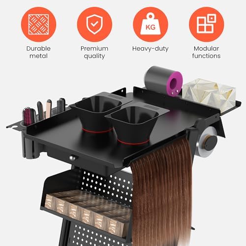 TASALON Pegboard Multifunctional Rolling Storage Trolley Cart - Image 5