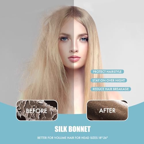 Silk Bonnet for Women,Adjustable Double Layer Sleep Cap - Image 3