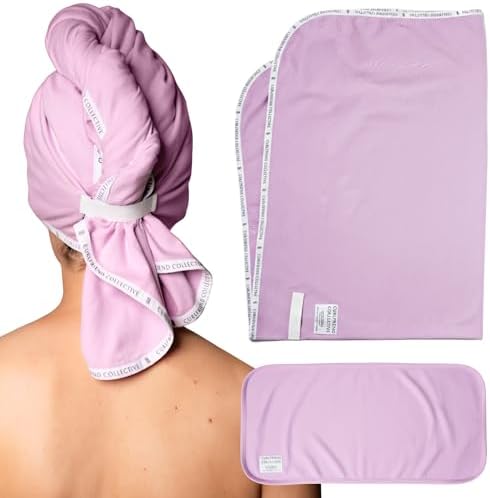 Curlfriend Collective Cotton Cloud T-Shirt Hair Towel Duo, Lilac Locks by CurlfriendCollective