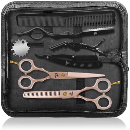 Hair Cutting Scissors Set with Thinning Shears for Home Use by Ethyxe