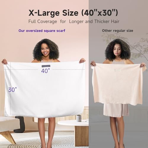 Umisleep Extra Large Microfiber Hair Towel, Ultra Absorbent, White - Image 6