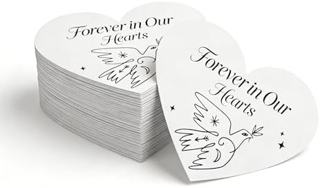 50 Pcs Plantable Seed Paper Hearts, 2.5"x2" Wildflower Seed Paper for Funeral Favors, Memorials & Eco-Friendly Gifts, Biodegradable Plantable Gifts Cards, Sympathy Guest Favors, After-Event Keepsakes by WivolibeSeeds
