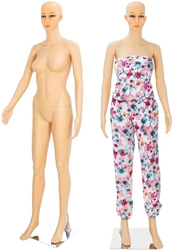 HomGarden Female Mannequin Manikin Full Body Dress Form, 69” Adjustable Mannequin Stand Sewing Dress Model Display Head Turns Dress Metal w/Base by HomGarden