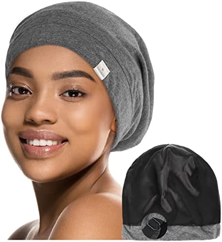 YANIBEST Slouchy Beanie Hat Satin Lined Sleep Cap Chemo Headwear Caps by yanibest