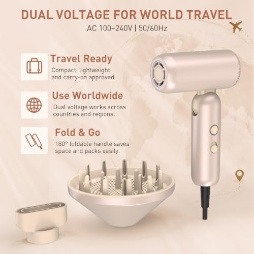 Mythsight StyleVibe High-Speed Dual Voltage Foldable Travel Hair Dryer - Image 5