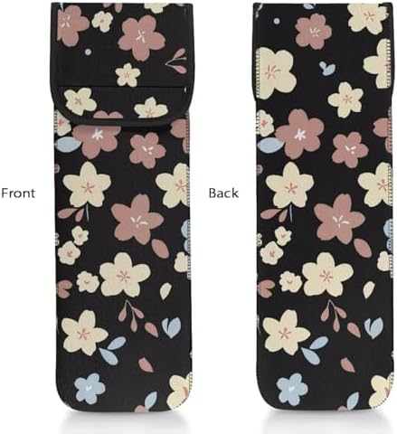 Women's Heat Resistant Neoprene Curling Iron Holder Flat Iron Curling Wand Travel Storage Cover Case Bag Pouch -Water-Resistant Cartoon Cherry Blossom - Image 2