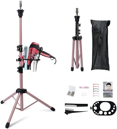 Klvied Wig Stand Tripod, Adjustable 25-53.5in for Braiding and Wig Styling by Klvied