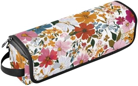 Hair Tools Travel Bag with Heat Resistant Mat 2-in-1 Hot Tools Travel Bag Organizer Flat Curling Iron Travel Case for Straightener Colorful Flowers by WelcometoElliTarr