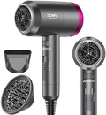 CONFU Ionic Blow Dryer 1600W, Portable Lightweight Fast Drying Negative Ion Hairdryer Blowdryer, 3 Heat Settings & Infinity Speed, with Diffuser and Concentrator Nozzle for Home & Travel by CONFU
