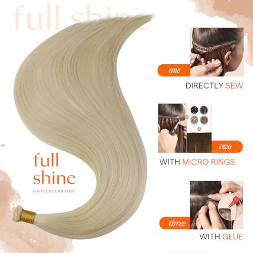 Full Shine Genius Weft Hair Extensions Real Human Hair 20 Inch 80g - Image 3