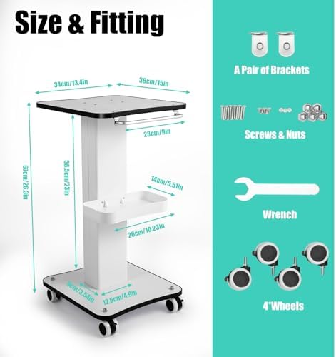 3-Tier Beauty Cart with 4 Wheels(2 Lockable Casters) - Image 2