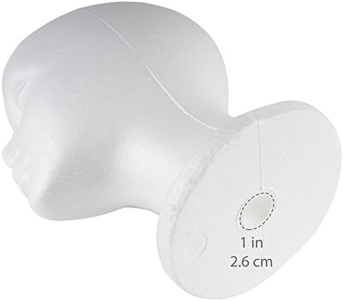 SHANY Styrofoam Model Heads ,Hat Wig Foam Mannequin Female Wig Head Stand ,Mannequin Head for wigs , Wig Holder - Round Base , 11 Inches Female Mannequin Head -2 Pieces - Image 3