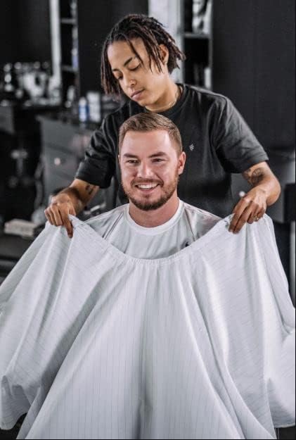 Barber Strong The Barber Cape Haircut Cover for Men, Hair Repelling and Static-Reducing Material, Water Resistant Fabric - Image 2