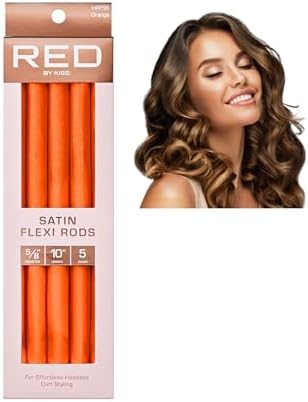 Red by Kiss Satin Flexi Heatless Curling Rods, Damage Free & Frizz Free No Heat Soft Curls, Silky Satin to Prevent Breakage, Comfortable Pin-Free Styling, Gentle Rollers for All Hair Types - Image 4