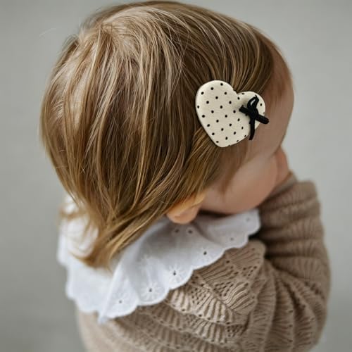 Pan Pinmamal retro sweet and cool baby hair clip, 2-inch black and white checkered cotton hair accessory, 20 piece set of non slip fully covered hair clips, suitable for babies and children - Image 4