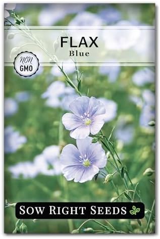 Sow Right Seeds - Blue Flax Seed for Planting Perennial Wildflower Garden by SowRightSeeds