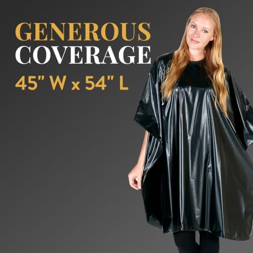 Betty Dain Jumbo Shampoo Cape, 45" W x 54" L, Waterproof & Stain-resistant Vinyl, Touch-and-close Fastener, Machine Washable - Image 4