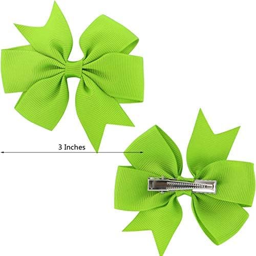 40Piece 3 Inch Boutique Grosgrain Ribbon Pinwheel Hair Bows Alligator Clips For Girls Babies Toddlers Accessories Teens In Pairs - Image 2